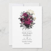 ヴィンテージブルゴーニュ – マルサラと金ゴールドフローラ結婚 招待状 (正面)