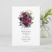 ヴィンテージブルゴーニュ – マルサラと金ゴールドフローラ結婚 招待状 (スタンド正面)