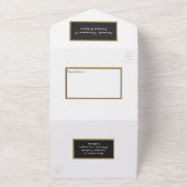 ヴィンテージブルゴーニュ – マルサラと金ゴールド結婚のオールイン オールインワン招待状 (外側)