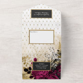 ヴィンテージブルゴーニュ – マルサラと金ゴールド結婚ズ オールインワン招待状 (外側)