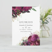 ヴィンテージブルゴーニュ – マルサラと金ゴールド結婚ズ セーブザデート (スタンド正面)