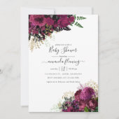 ヴィンテージブルゴーニュ – マルサラと金ゴールド赤ちゃんシャワー 招待状 (正面)