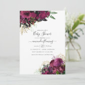 ヴィンテージブルゴーニュ – マルサラと金ゴールド赤ちゃんシャワー 招待状 (スタンド正面)