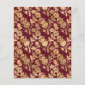 ヴィンテージブルゴーニュ&金ゴールドフローラ結婚式招待状 チラシ (裏面)