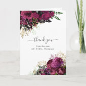 ヴィンテージブルゴーニュ – Marsalaと金ゴールド結婚の写真 サンキューカード (正面)