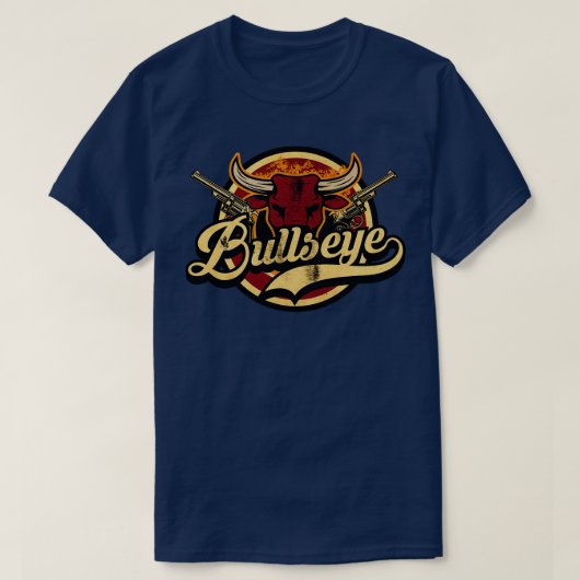 ヴィンテージブルズアイ銃器 Tシャツ (デザイン正面)