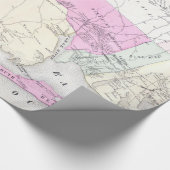 ヴィンテージブルックヘブンとファイアアイランドのNYの地図(1873) ラッピングペーパー (コーナー)