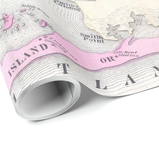 ヴィンテージブルックヘブンとファイアアイランドのNYの地図(1873) ラッピングペーパー (ロールコーナー)