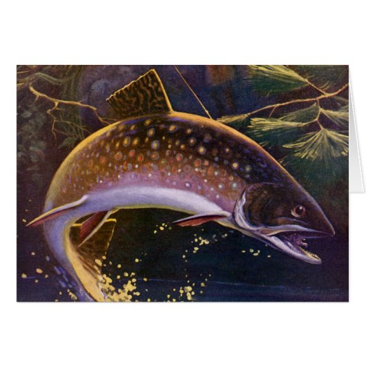 ヴィンテージブルックマス魚フィッシャーマンスポーツ魚釣り (正面横)