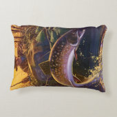 ヴィンテージブルックマス魚フィッシャーマンスポーツ魚釣り アクセントクッション (裏面)