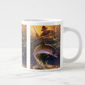 ヴィンテージブルックマス魚フィッシャーマンスポーツ魚釣り ジャンボコーヒーマグカップ (右)