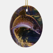 ヴィンテージブルックマス魚フィッシャーマンスポーツ魚釣り セラミックオーナメント (右)
