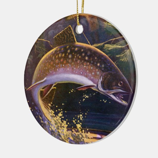 ヴィンテージブルックマス魚フィッシャーマンスポーツ魚釣り セラミックオーナメント (左)