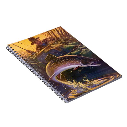 ヴィンテージブルックマス魚フィッシャーマンスポーツ魚釣り ノートブック (右側)