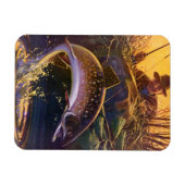 ヴィンテージブルックマス魚フィッシャーマンスポーツ魚釣り マグネット (横)