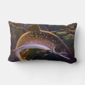 ヴィンテージブルックマス魚フィッシャーマンスポーツ魚釣り ランバークッション (裏面)