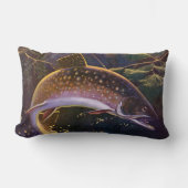 ヴィンテージブルックマス魚フィッシャーマンスポーツ魚釣り ランバークッション (正面)