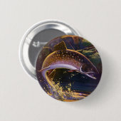 ヴィンテージブルックマス魚フィッシャーマンスポーツ魚釣り 缶バッジ (正面&裏面)