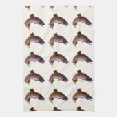 ヴィンテージブルックマス魚,スポーツ魚釣り漁師 キッチンタオル (縦)