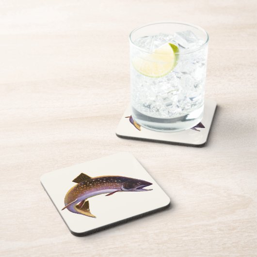 ヴィンテージブルックマス魚,スポーツ魚釣り漁師 コースター (右側)