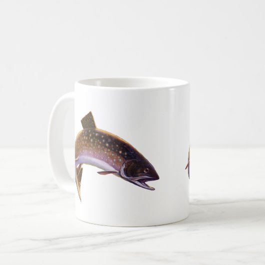 ヴィンテージブルックマス魚,スポーツ魚釣り漁師 コーヒーマグカップ (正面左)