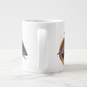 ヴィンテージブルックマス魚，スポーツ魚釣り漁師 ジャンボコーヒーマグカップ (裏面)