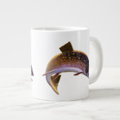 ヴィンテージブルックマス魚，スポーツ魚釣り漁師 ジャンボコーヒーマグカップ (正面右)