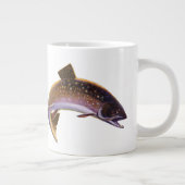 ヴィンテージブルックマス魚，スポーツ魚釣り漁師 ジャンボコーヒーマグカップ (右)