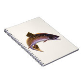 ヴィンテージブルックマス魚，スポーツ魚釣り漁師 ノートブック (右側)