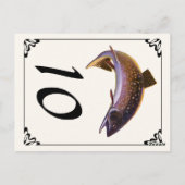 ヴィンテージブルックマス魚，スポーツ魚釣り漁師 ポストカード (裏面)