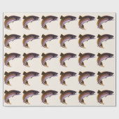 ヴィンテージブルックマス魚,スポーツ魚釣り漁師 ラッピングペーパー (フラット)