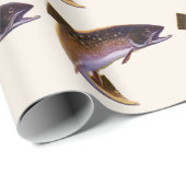 ヴィンテージブルックマス魚,スポーツ魚釣り漁師 ラッピングペーパー (ロールコーナー)