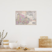 ヴィンテージブルックリンニューヨークの地図 ポスター (キッチン)