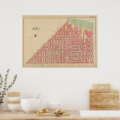 ヴィンテージブルックリンマップ | ジョージワシントンブロムリー ポスター (キッチン)