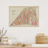 ヴィンテージブルックリンマップ | ジョージワシントンブロムリー ポスター (キッチン)