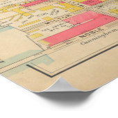 ヴィンテージブルックリンマップ | ジョージワシントンブロムリー ポスター (角)