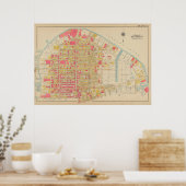 ヴィンテージブルックリンマップ | ジョージワシントンブロムリー ポスター (キッチン)
