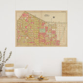 ヴィンテージブルックリンマップ | ジョージワシントンブロムリー ポスター (キッチン)