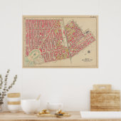 ヴィンテージブルックリンマップ | ジョージワシントンブロムリー ポスター (キッチン)