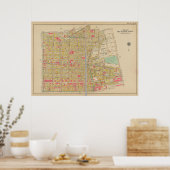 ヴィンテージブルックリンマップ | ジョージワシントンブロムリー ポスター (キッチン)