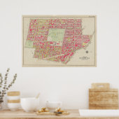 ヴィンテージブルックリンマップ | ジョージワシントンブロムリー ポスター (キッチン)