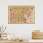 ヴィンテージブルックリンマップ | ジョージワシントンブロムリー ポスター (キッチン)