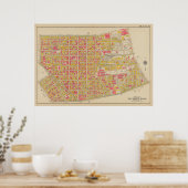 ヴィンテージブルックリンマップ | ジョージワシントンブロムリー ポスター (キッチン)