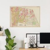 ヴィンテージブルックリンマップ | ジョージワシントンブロムリー ポスター (ホームオフィス)