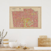 ヴィンテージブルックリンマップ | ジョージワシントンブロムリー ポスター (キッチン)