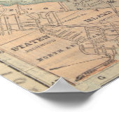 ヴィンテージブルックリンNYの地図(1902年) ポスター (角)