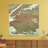 ヴィンテージブルックリンNYの地図(1908) キャンバスプリント (インサイチュ (リビング))