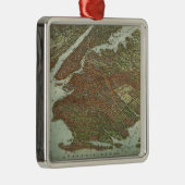 ヴィンテージブルックリンNYの地図(1908) メタルオーナメント (右)