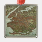 ヴィンテージブルックリンNYの地図(1908) メタルオーナメント (正面)