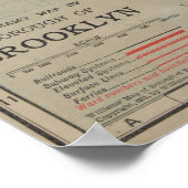 ヴィンテージブルックリンNYの地図（1911年） ポスター (角)